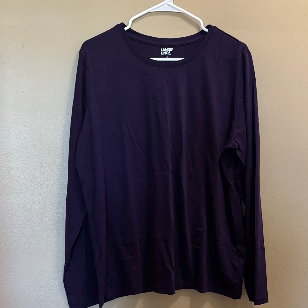 Lands' End Women's Deep Purple Long Sleeve Tee
